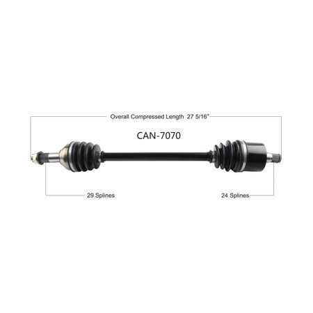 Wide Open OE Replacement CV Axle for CAN AM REAR RIGHT DEFENDER HD5 17-20 CAN-7070